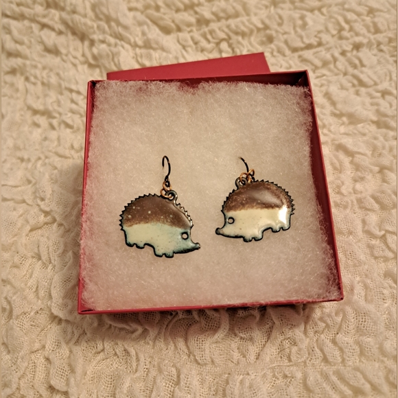 Hedgehog Earrings - Picture 3 of 3